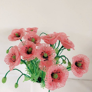 Pavots artificiels, <span class=keywords><strong>fleurs</strong></span> perlées <span class=keywords><strong>à</strong></span> la française, pavots artificiels, <span class=keywords><strong>fleurs</strong></span> réalistes faites <span class=keywords><strong>à</strong></span> la main, bouquets DIY - Product Image 3