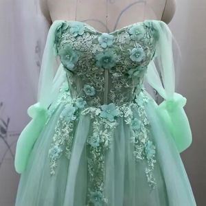 Luxe Sage Vert Quinceanera Robes 3D Perles Floral Dentelle Robes De 15 Anos Fête D'anniversaire <span class=keywords><strong>Robe</strong></span> De Bal - Product Image 4