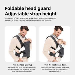 Portabebés con diseño de cabestrillo 360, bolsa con capucha para todas las posiciones, oso para niños pequeños, portabebés negro, <span class=keywords><strong>mochila</strong></span> portabebés trasera - Product Image 6