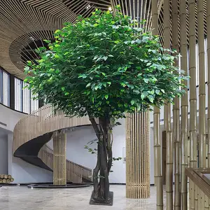 Kunstmatige Banyan Boom Grote Landschapsarchitectuur Voor Moderne Bruiloft Indoor Outdoor Decoratie Simulatie Groene Planten 2X1.5M