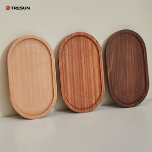 Plateau de service ovale en bois massif de haute qualité avec design rectangulaire pour le thé et le café à la maison - Product Image 2