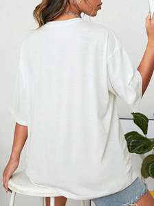 เสื้อยืดคู่รักเสื้อยืดลายกราฟิกเสื้อยืดสตรีทไซส์ใหญ่พิเศษเสื้อยืดคอกลมลำลองผ้าคอตตอนแขนสั้นสุดเท่ - Product Image 3