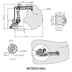 หุ่นยนต์อุตสาหกรรมแบบมีข้อต่อ BRTIRPZ1508A แขนกลเซอร์โวไฟฟ้า สีแดง หุ่นยนต์ดูแลเครื่องจักร - Product Image 4