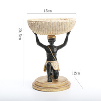 Panier tressé créatif africain pour homme noir, ornements de rangement, artisanat d'art pour la maison, le salon, l'entrée, usage résidentiel, mariages, décoration