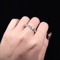 Bague éternelle moderne en moissanite pleine cercle, argent 925 plaqué or 18 carats, bande pavée de pierres précieuses, accessoire de tous les jours pour femmes