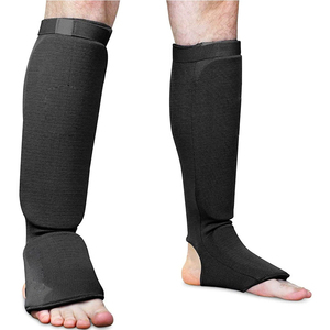 HWN-0294 # <span class=keywords><strong>Protège</strong></span>-tibias élastiques pour la boxe et le <span class=keywords><strong>karaté</strong></span> avec protection de la cheville – Protections de jambes et de mollets - Product Image 1