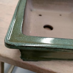 <span class=keywords><strong>Pot</strong></span> à bonsaï <span class=keywords><strong>rectangulaire</strong></span> émaillé avec forme de pied de nuage, uniforme d'émeraude, <span class=keywords><strong>pot</strong></span> à bonsaï Yixing - Product Image 4