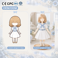 Robe BJD personnalisée à col marin, tenue de poupée marin mignonne, vêtements de poupée blancs et bleus, costume BJD décontracté personnalisé, robe de poupée à manches courtes