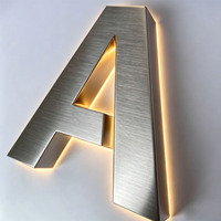 Letrero Luminoso LED 3D de Acero Inoxidable con Logotipo Personalizado, Impermeable IP65, para Publicidad y Decoración, Uso Comercial en Exteriores