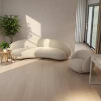 Ensemble de canapés sectionnels en tissu de forme unique avec certification de qualité, cadre en bois massif et rembourrage en mousse, idéal pour salon de villa moderne ou appartement.