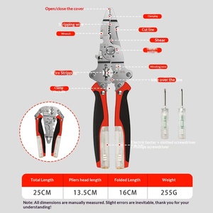 Key plate multi-function measuring and stripping pliers for electrician peeling and stripping needle-nose pliers double pen with - Product Image 6