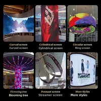 Pantalla LED de Interior de Alta Definición a Todo Color, Forma Personalizada, Panel Flexible, P3.91, Brillo de 800CD, 65,536/m Píxeles