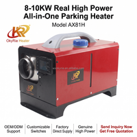 Chauffage de stationnement diesel OkyRie AX81H 8-10kW à puissance de chauffage réglable, panneau LCD numérique, télécommande