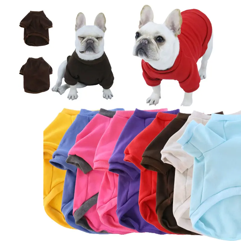 Custom Dropshipping Factory Price Wholesale Hot Sale Solid Leisure French Bulldog Medium Dog Clothes Dog T Shirt