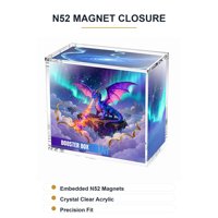 Boîte de rangement magnétique en acrylique N52 avec aimants puissants, boîte de présentation transparente pour cartes TCG, protection UV, OEM personnalisé