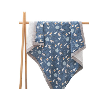 Serviette <span class=keywords><strong>de</strong></span> bain pour bébé en mousseline <span class=keywords><strong>de</strong></span> coton biologique 100% personnalisée couvertures Babi à motif <span class=keywords><strong>de</strong></span> dessin animé mignon couverture bébé en mousseline à <span class=keywords><strong>6</strong></span> couches - Product Image 4