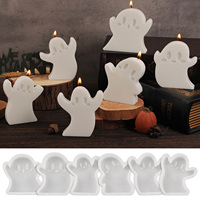 CARATTE 6pcs Halloween Fantôme Moule en Silicone pour Bougie Parfumée et Savon DIY Ciment Plâtre Décor de Vacances Moule en Résine