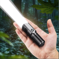 Senter Mini USB LED Xhp50 Tahan Air, Dapat Diisi Ulang, Zoom, Lampu Pancing, Senter Portabel PoweArful, Senter Saku untuk Berkemah