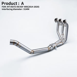 Nouveau système d'échappement de moto modifié en acier inoxydable NlkHanm 51 mm à enfiler, tuyau allongé pour YAMA <span class=keywords><strong>MT09</strong></span> MT-09 FZ-09 <span class=keywords><strong>Tracer</strong></span> - Product Image 6