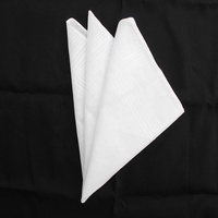 Cadeau de mode en gros de Chine mouchoir de poche classique pour hommes de luxe de haute qualité en coton blanc à rayures solides pour hommes
