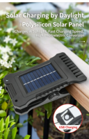 Lampe solaire à clipser, étanche IP65, lumière LED murale avec détecteur de mouvement, batterie au lithium rechargeable pour une utilisation en extérieur, dans le jardin et en camping