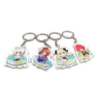 Porte-clés promotionnel 3D en acrylique, personnalisable, avec impression anime et dessin animé, transparent, pailleté, épais, léger et étanche