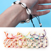 Bracelet/Chaîne de cheville/Collier en coquillages naturels de cauris, fait main, style hawaïen et jamaïcain, réglable pour femmes