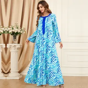 Middle East cross-border foreign trade clothing water ripple bat sleeve loose Muslim fashion plus-size dress