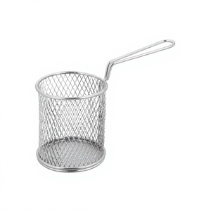 <b>Stainless</b> <b>Steel</b> Best Price for Wholesaler <b>Microwavable</b> <b>Stainless</b> <b>Steel</b> Mini Serving Basket Chips Basket 4-Pieces Storage Basket - Product Image 1
