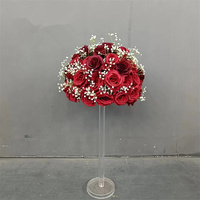 Nouveau style N-0150 décor de mariage Rose artificielle orchidée pivoine fleur Faux centre de table rangée de boules