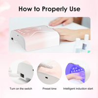 Lampe à ongles LED rechargeable sans fil Yaqin OEM avec écran LCD, séchage rapide pour salon