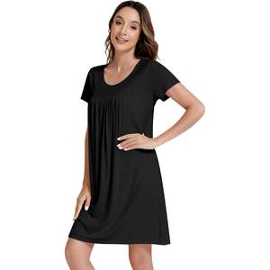 Camisón de Bambú y Viscosa para Mujer, Manga Corta, Ropa de Dormir Suave, Camisón Informal para Mujer, Venta al Por Mayor - Product Image 2