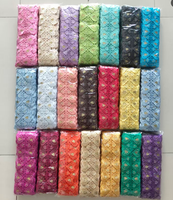 Dentelle chimique 5 yards, broderie thermocollée, tissu tulle, perles lourdes, style sexy, 100% polyester, dentelle avec strass