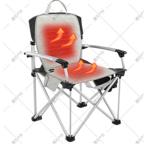 Heated Chair <b>Cushion</b> One Size Rectangular Beige Gray Suede Camping Outdoor Seat <b>Pad</b> With Adjustable Temperature Warmth - Product Image 3