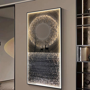 Pittura Artistica da Parete di Grande Successo in Stile Moderno e Minimalista per Ingresso, in Porcellana di Cristallo con Sfondo a LED per <span class=keywords><strong>Soggiorno</strong></span> - Product Image 4