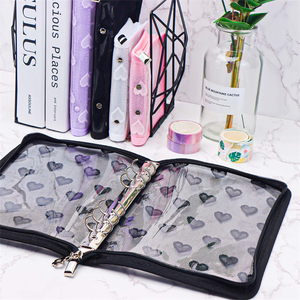 A5 A6 A8 A9 zippered chất kết dính Bìa rõ ràng PVC dây kéo chất kết dính thư mục ren trang trí Loose-Leaf máy tính xách tay kế hoạch tổ chức - Product Image 4