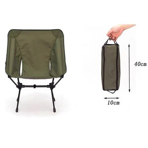 เก้าอี้พับสำหรับตั้งแคมป์กลางแจ้ง อลูมิเนียมอัลลอยด์ พนักพิงต่ำ สีเขียวทหาร น้ำหนักเบา พกพาสะดวก เหมาะสำหรับชายหาด ตกปลา เก้าอี้ทรงพระจันทร์ - Product Image 2