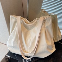 Sac fourre-tout décontracté pour femme, grande capacité, léger, à bandoulière unique, simple, polyvalent, couleur unie, en toile, fabriqué en Chine/GUA