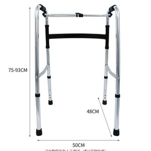 Stainless Steel <b>Folding</b> <b>Walker</b> With Wheels And Seat For Elderly Mobility Aid - Product Image 5