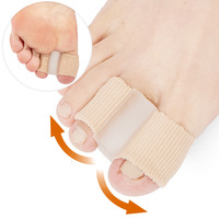 1 pièce Séparateur d'orteils en tissu doux avec coussinet en gel pour orteils superposés, correcteur d'hallux valgus et soulagement de la douleur pour les soins des pieds