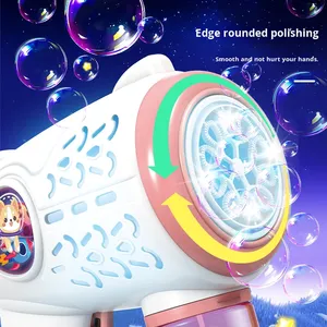 Máquina de burbujas de 15 agujeros totalmente automática de mano para exteriores, máquina de burbujas eléctrica de dinosaurio interactiva para niños - Product Image 5
