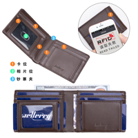 Dompet Minimalis Tipis Baellerry Pria Serat Karbon Billetera Klip Kulit PU Logam Ringan Tempat Kartu Kredit Penjepit Uang