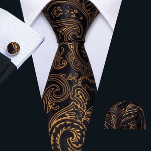 LELE <span class=keywords><strong>Discount</strong></span> Gravata Ensemble <span class=keywords><strong>cravate</strong></span> et pochette de costume pour homme en mélange de soie et de laine, jacquard Paisley tissé - Product Image 1