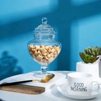 Bocaux de Rangement Décoratifs de Luxe en Verre Transparent Grand Format pour Bonbons Buffet avec Couvercle