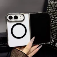 Casing Magnetik Transparan iPhone Duo untuk iPhone DUO 18 BARU 18 Lipat, Anti Benturan, Mendukung Pengisian Daya Nirkabel, Bahan Akrilik PC Keras