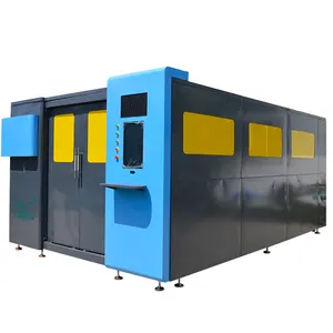 2024 Jinan fiber laser automatic enclosed fully cutting machine for metal 1530