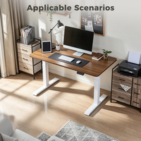 Bureau de travail ergonomique à double moteur avec réglage électrique de la hauteur et pieds de table en tube carré renforcé 75x75mm