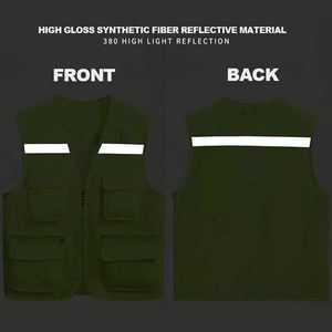Customized Mesh Reflective Vest <b>Jacket</b> <b>Work</b> Clothes Shirt <b>Construction</b> Clothing Safety <b>Work</b> Reflective Vest With Pocket Logo - Product Image 4