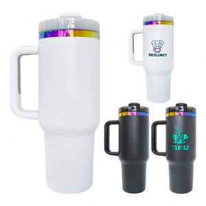 Vaso Térmico de Acero Inoxidable con Aislamiento al Vacío, Recubrimiento Arcoíris, 40 oz, para el Regreso a Clases y Grabado Láser - Product Image 4