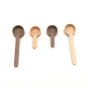 2Pcs Wood Coffee Measure Scoop Coffee Measuring Spoon Kitchen Tools scooper